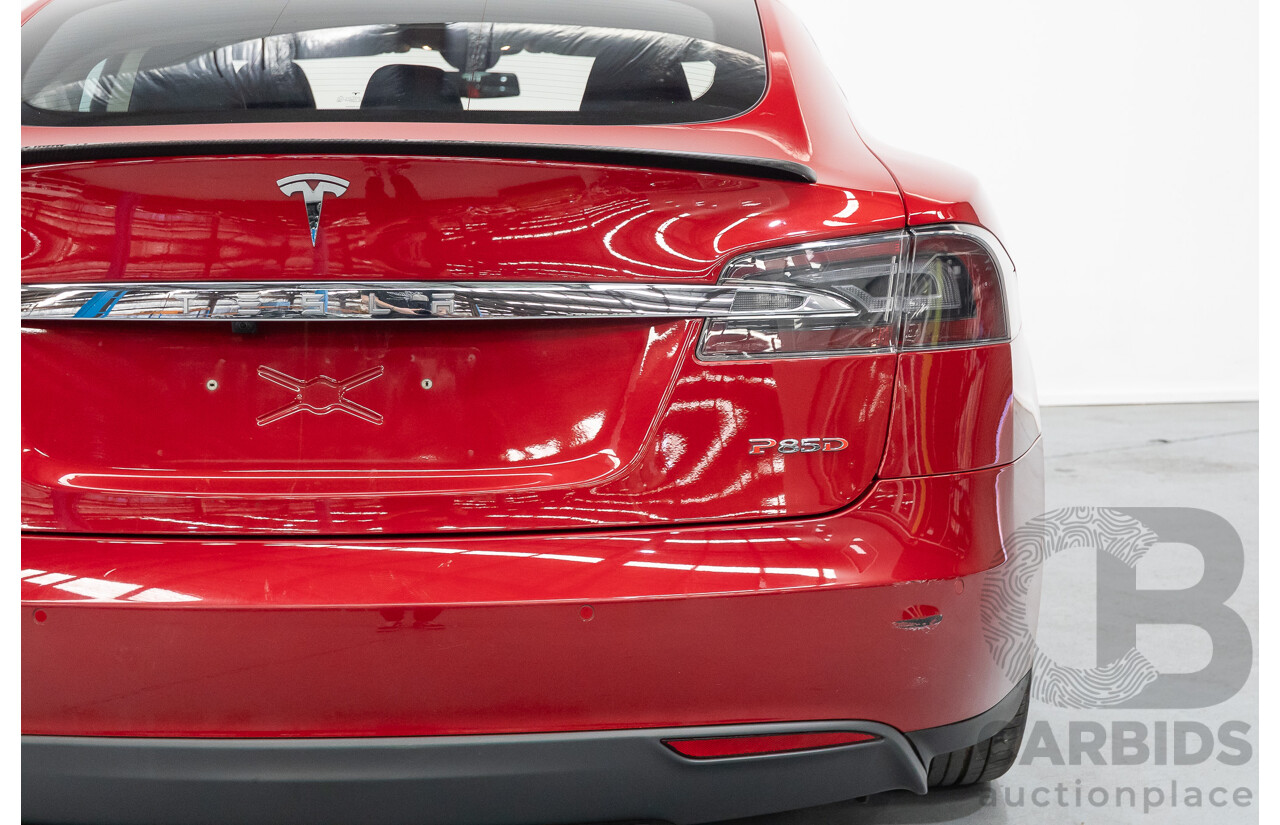 10/2015 Tesla Model S P85D (AWD) 4d Hatchback Sunset Red Metallic - Dedicated Electric EV 376kW