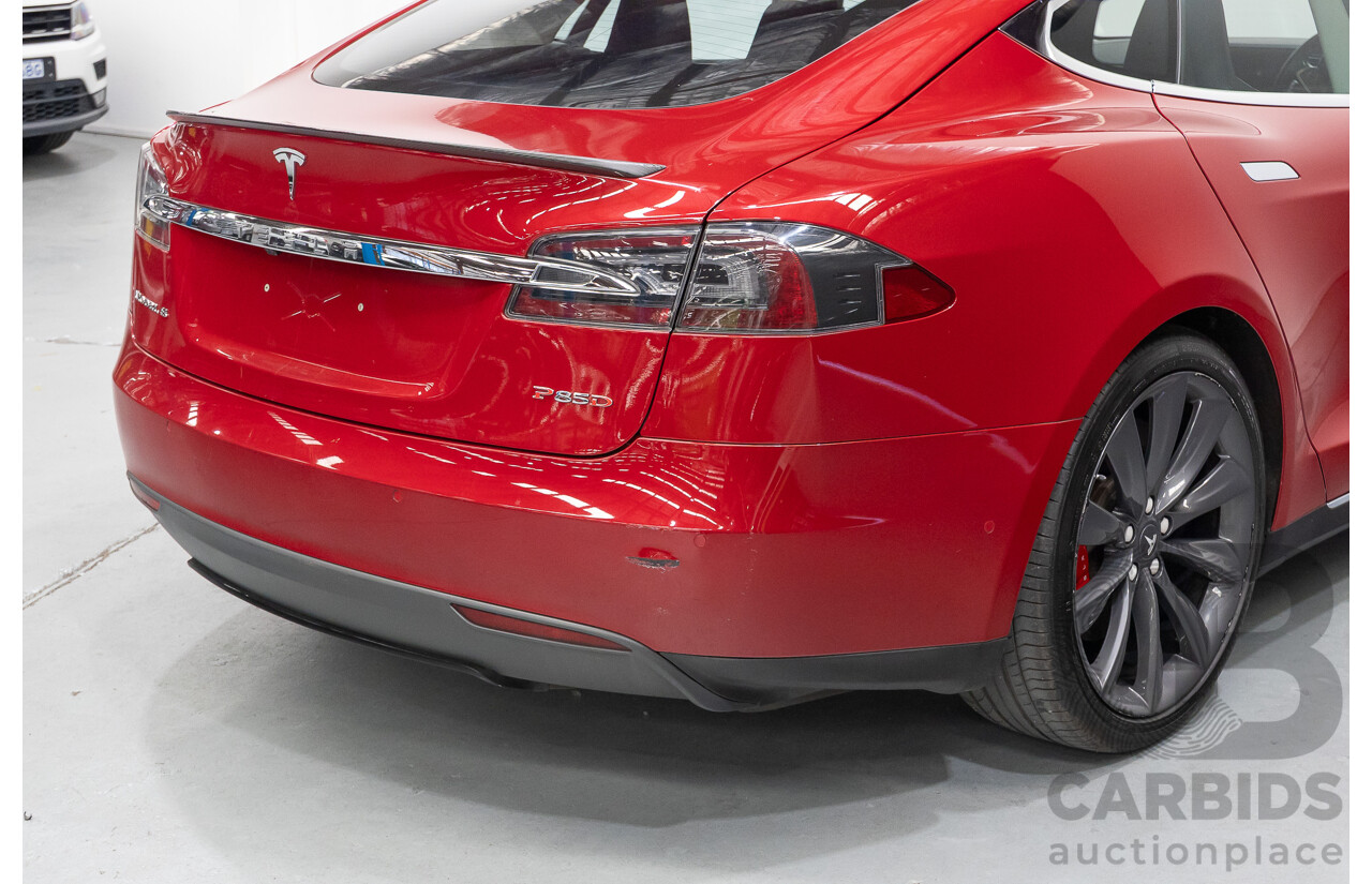 10/2015 Tesla Model S P85D (AWD) 4d Hatchback Sunset Red Metallic - Dedicated Electric EV 376kW
