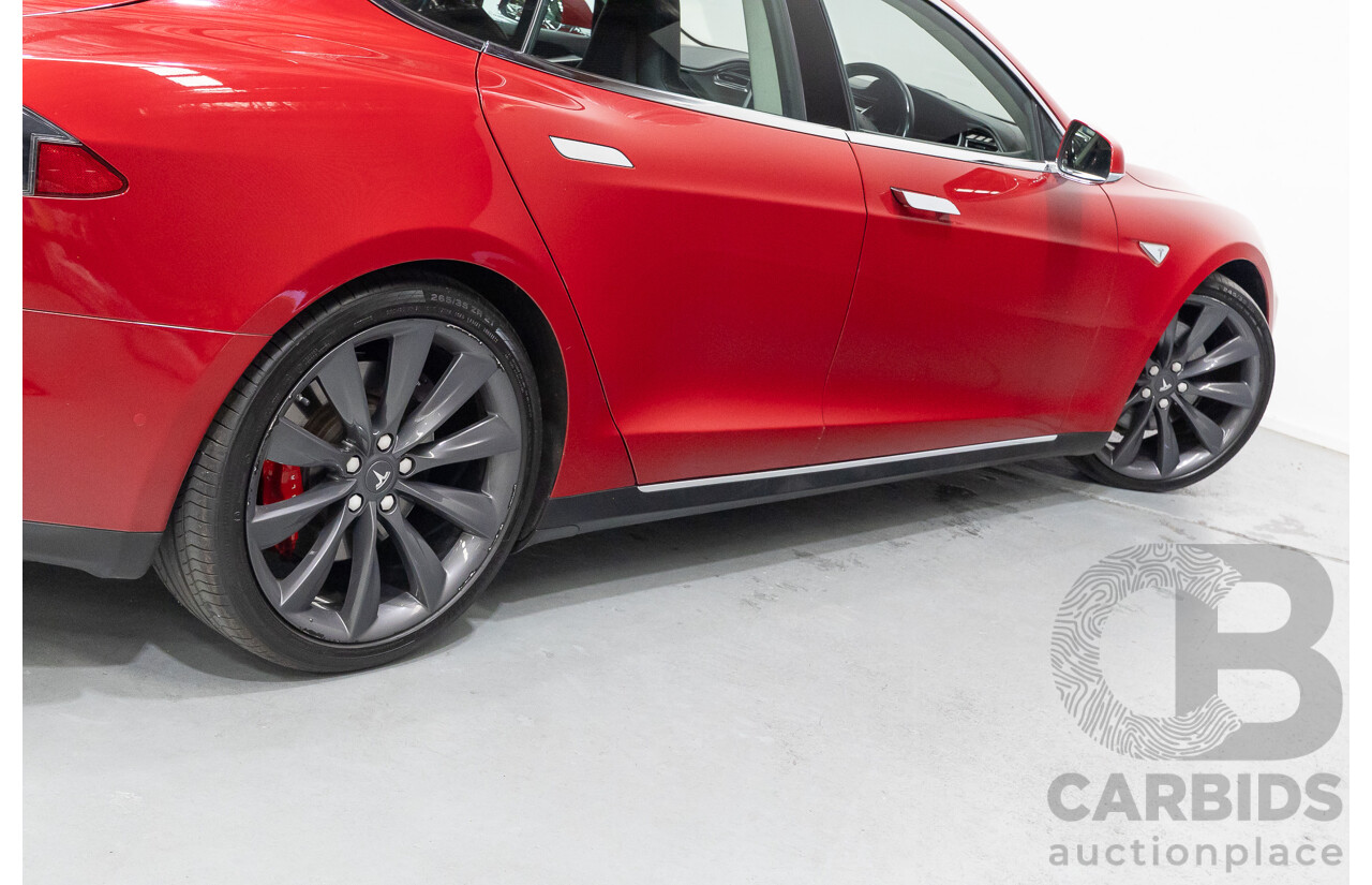 10/2015 Tesla Model S P85D (AWD) 4d Hatchback Sunset Red Metallic - Dedicated Electric EV 376kW