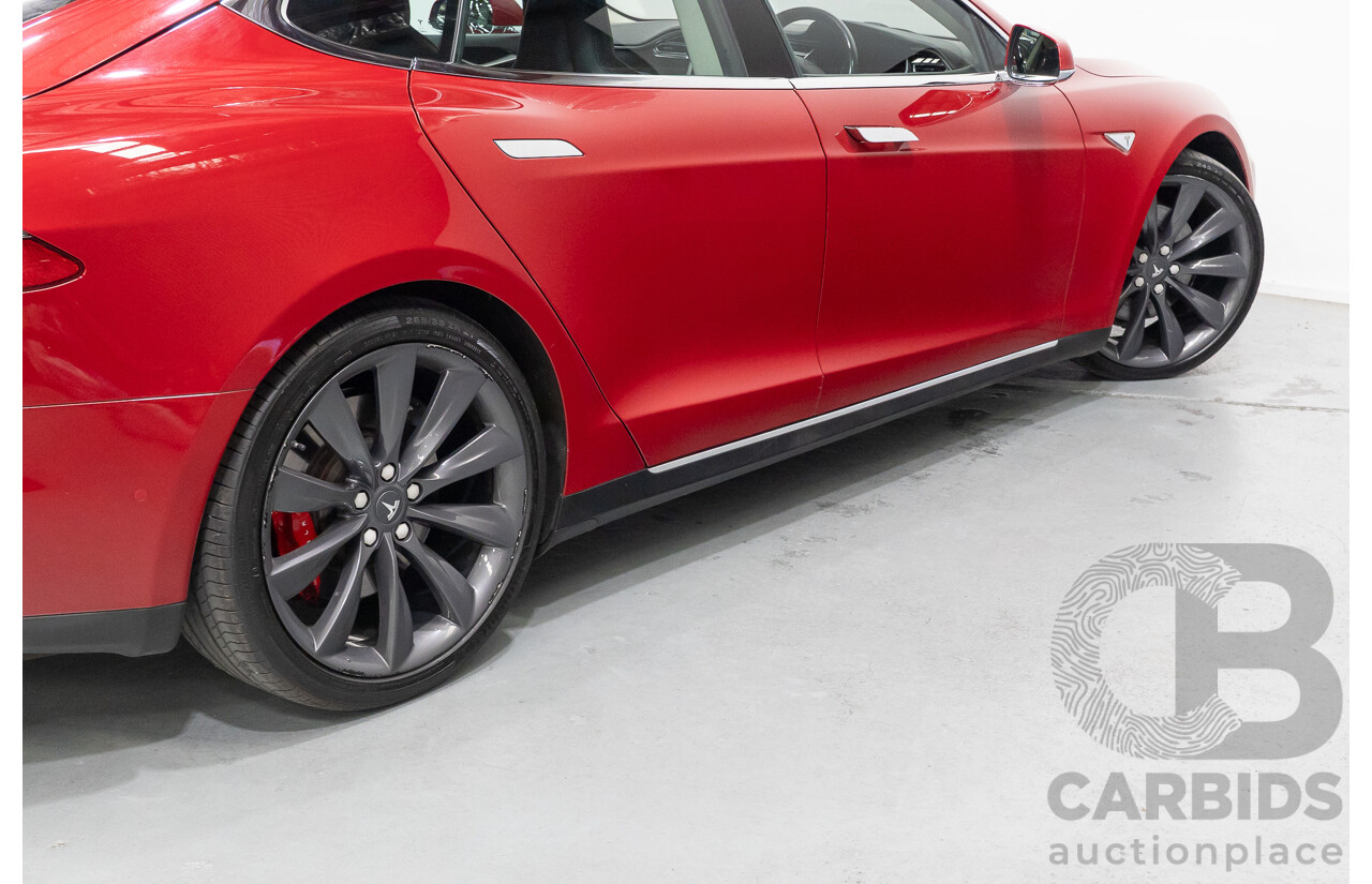 10/2015 Tesla Model S P85D (AWD) 4d Hatchback Sunset Red Metallic - Dedicated Electric EV 376kW