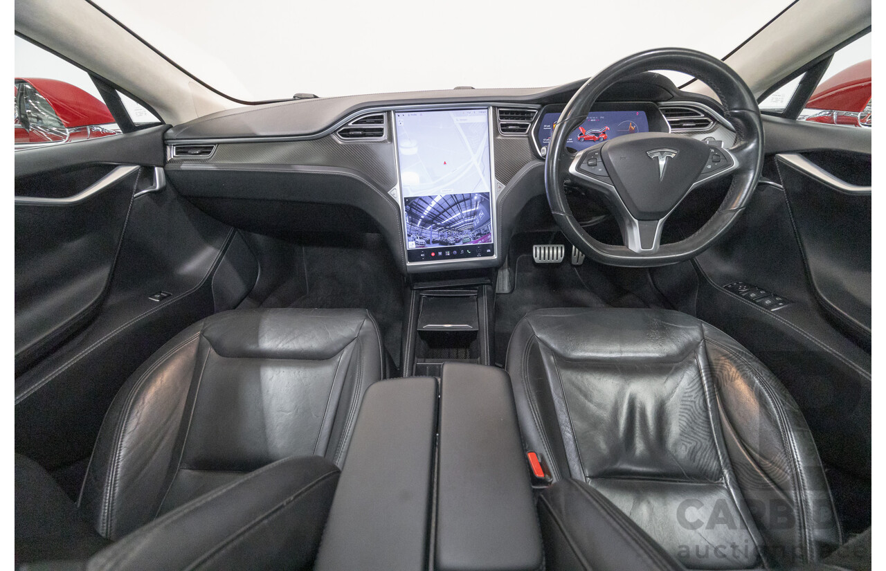 10/2015 Tesla Model S P85D (AWD) 4d Hatchback Sunset Red Metallic - Dedicated Electric EV 376kW
