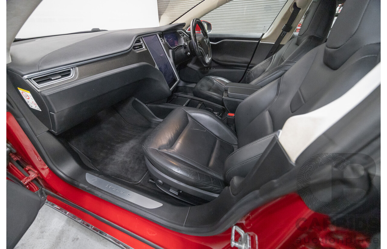 10/2015 Tesla Model S P85D (AWD) 4d Hatchback Sunset Red Metallic - Dedicated Electric EV 376kW
