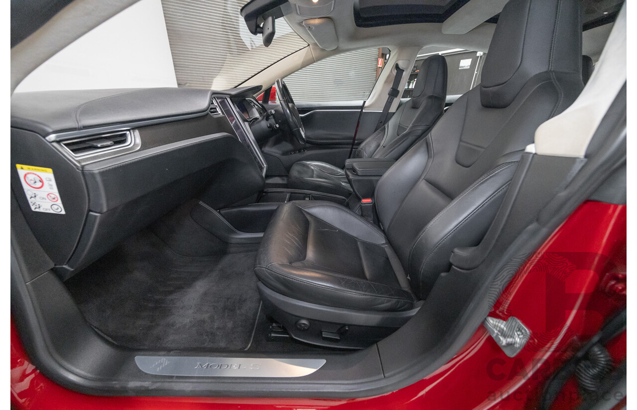 10/2015 Tesla Model S P85D (AWD) 4d Hatchback Sunset Red Metallic - Dedicated Electric EV 376kW
