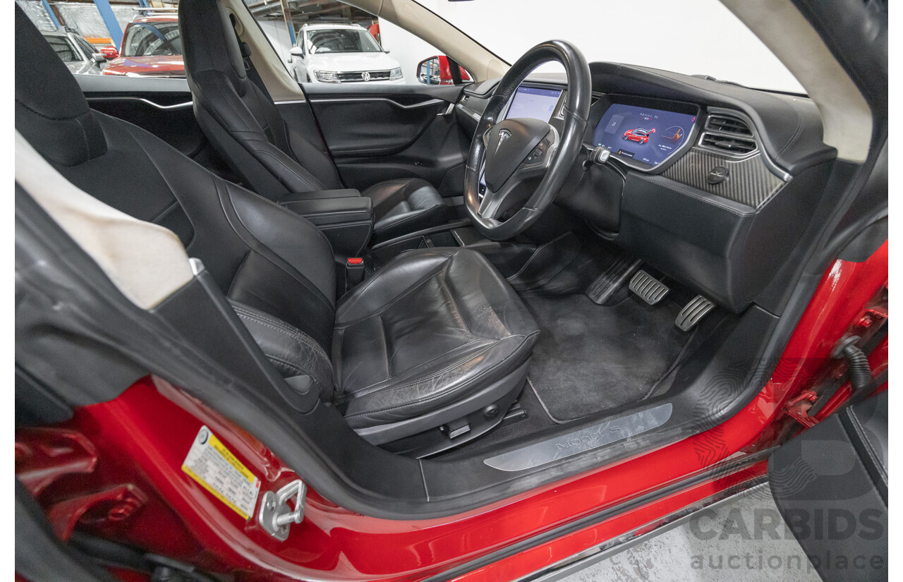 10/2015 Tesla Model S P85D (AWD) 4d Hatchback Sunset Red Metallic - Dedicated Electric EV 376kW