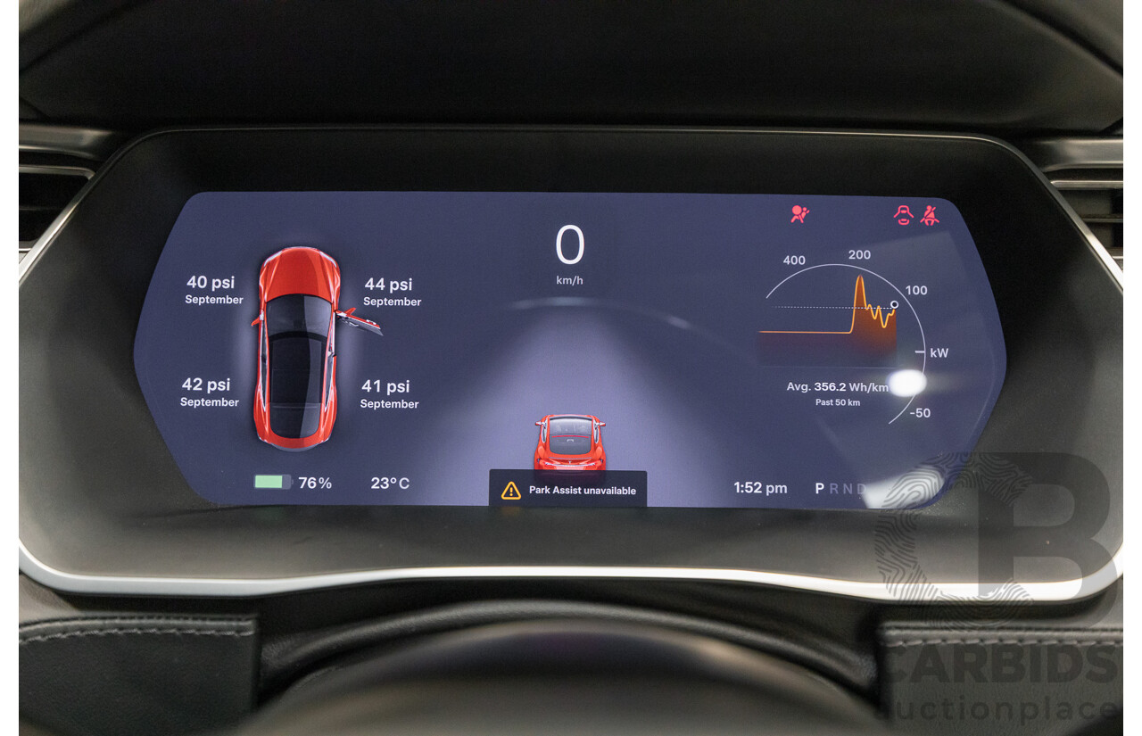 10/2015 Tesla Model S P85D (AWD) 4d Hatchback Sunset Red Metallic - Dedicated Electric EV 376kW