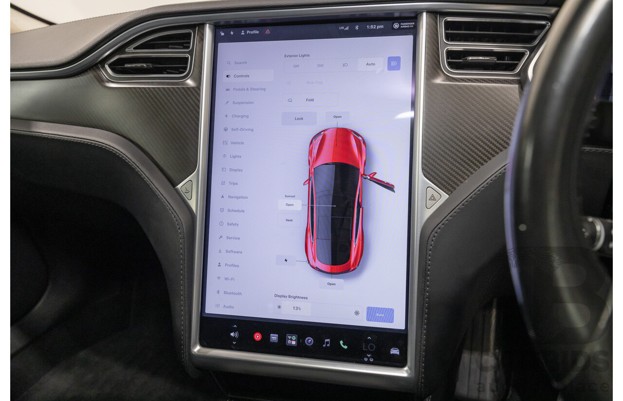 10/2015 Tesla Model S P85D (AWD) 4d Hatchback Sunset Red Metallic - Dedicated Electric EV 376kW