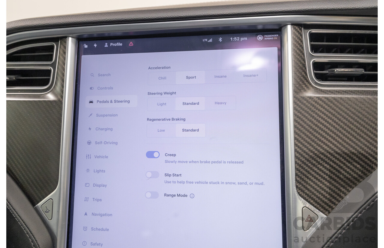 10/2015 Tesla Model S P85D (AWD) 4d Hatchback Sunset Red Metallic - Dedicated Electric EV 376kW