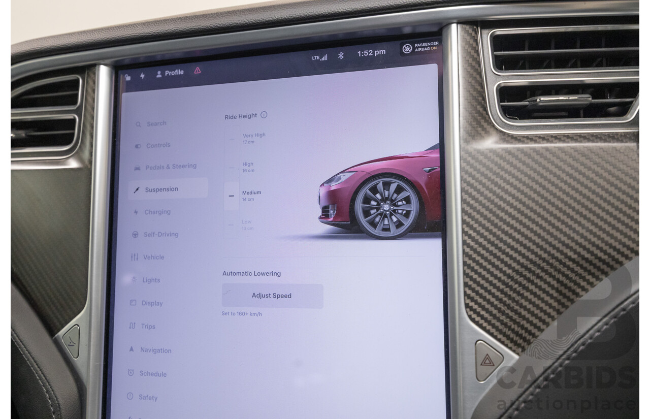 10/2015 Tesla Model S P85D (AWD) 4d Hatchback Sunset Red Metallic - Dedicated Electric EV 376kW