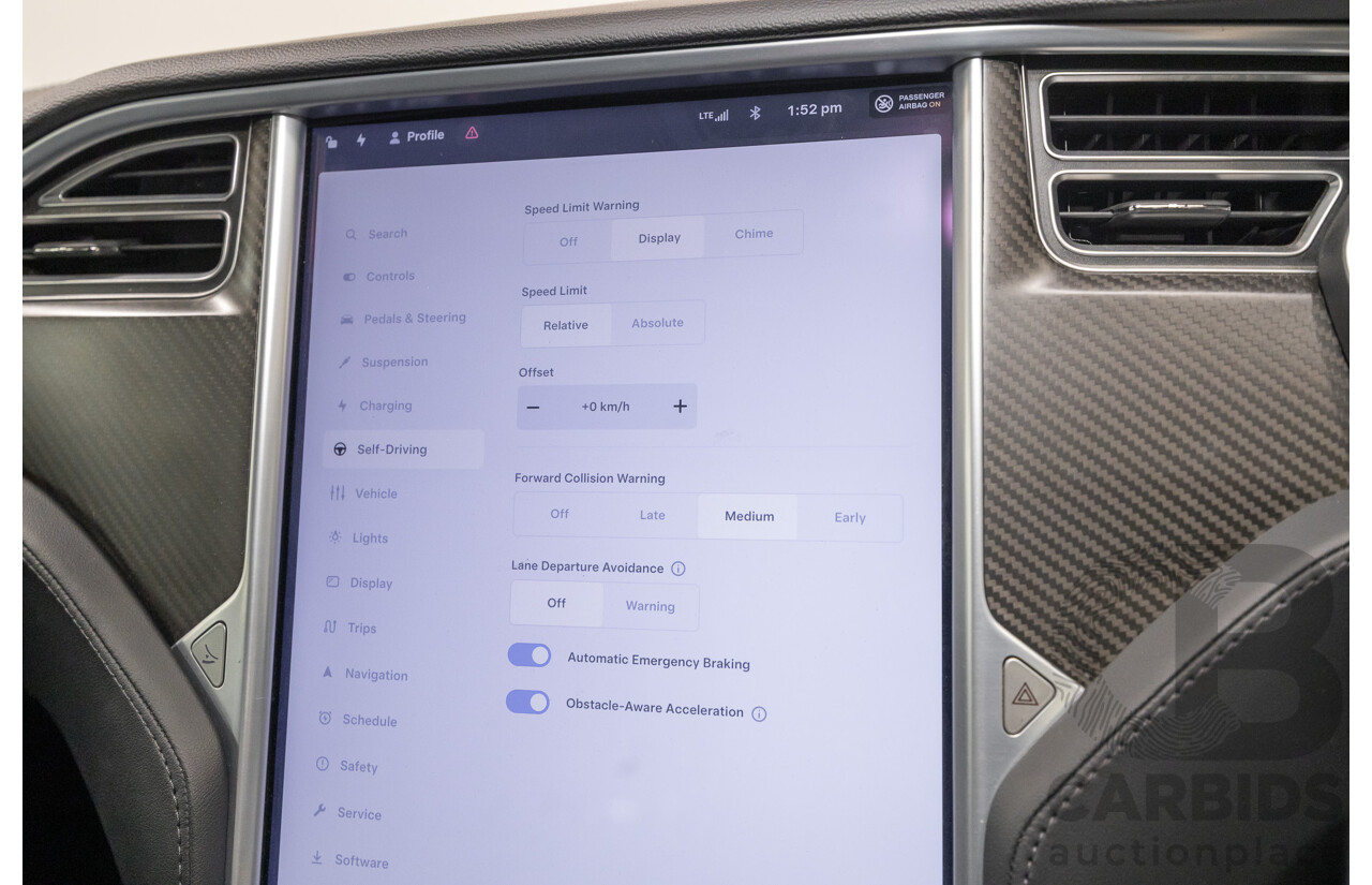 10/2015 Tesla Model S P85D (AWD) 4d Hatchback Sunset Red Metallic - Dedicated Electric EV 376kW