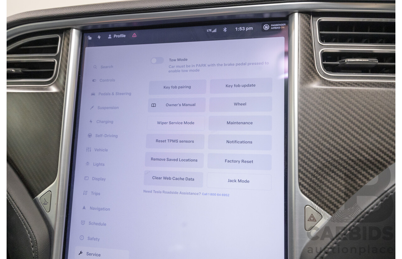 10/2015 Tesla Model S P85D (AWD) 4d Hatchback Sunset Red Metallic - Dedicated Electric EV 376kW