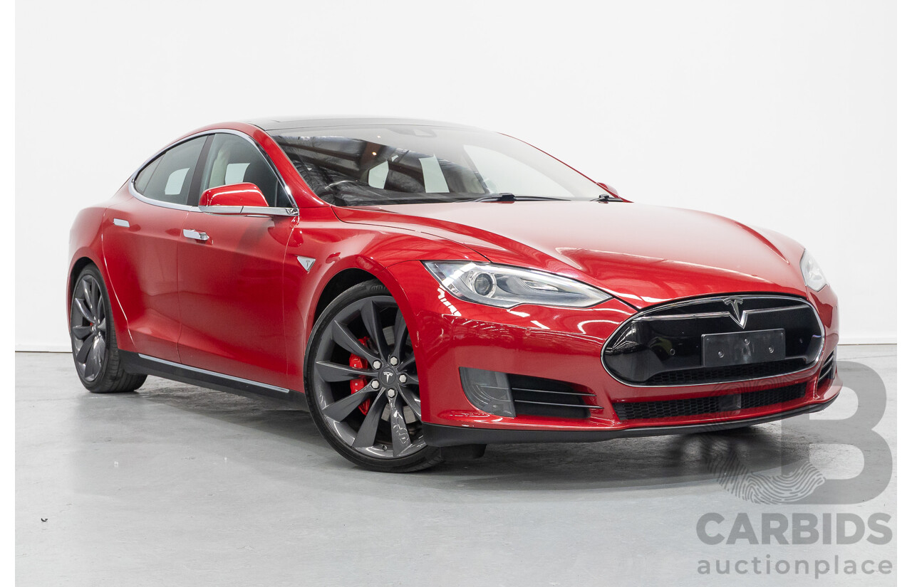 10/2015 Tesla Model S P85D (AWD) 4d Hatchback Sunset Red Metallic - Dedicated Electric EV 376kW