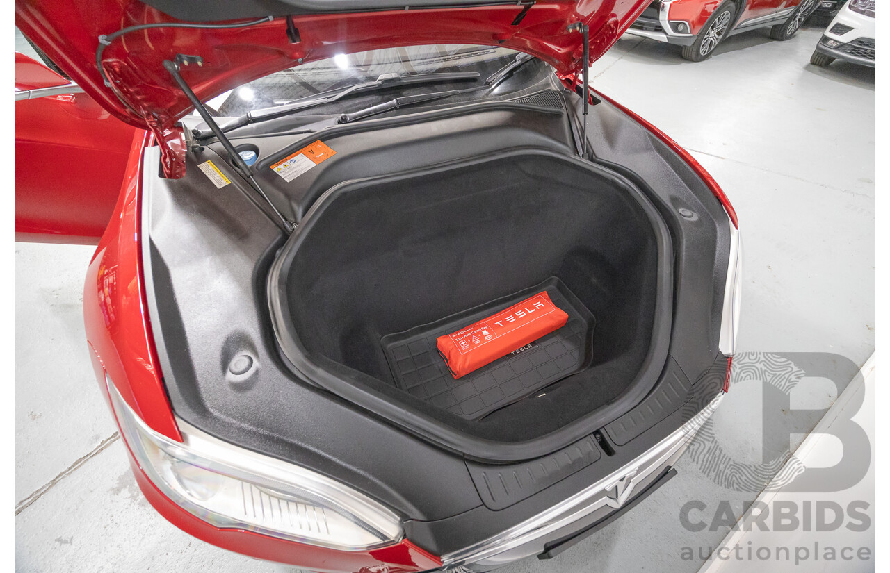 10/2015 Tesla Model S P85D (AWD) 4d Hatchback Sunset Red Metallic - Dedicated Electric EV 376kW