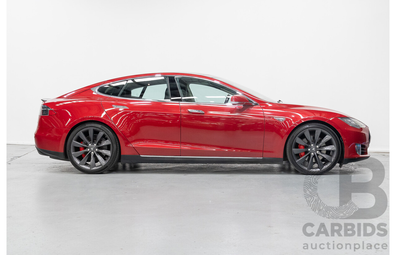 10/2015 Tesla Model S P85D (AWD) 4d Hatchback Sunset Red Metallic - Dedicated Electric EV 376kW