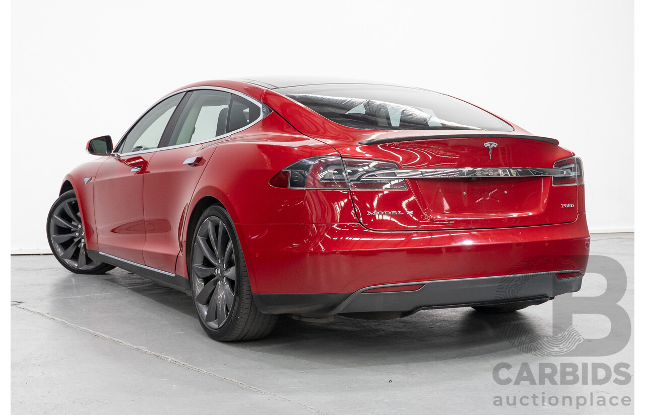 10/2015 Tesla Model S P85D (AWD) 4d Hatchback Sunset Red Metallic - Dedicated Electric EV 376kW