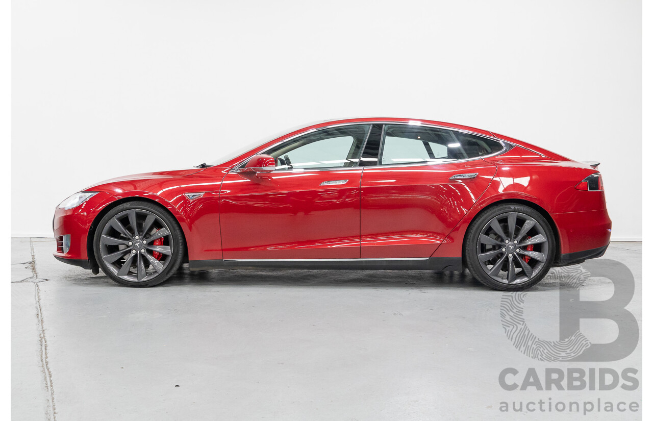 10/2015 Tesla Model S P85D (AWD) 4d Hatchback Sunset Red Metallic - Dedicated Electric EV 376kW