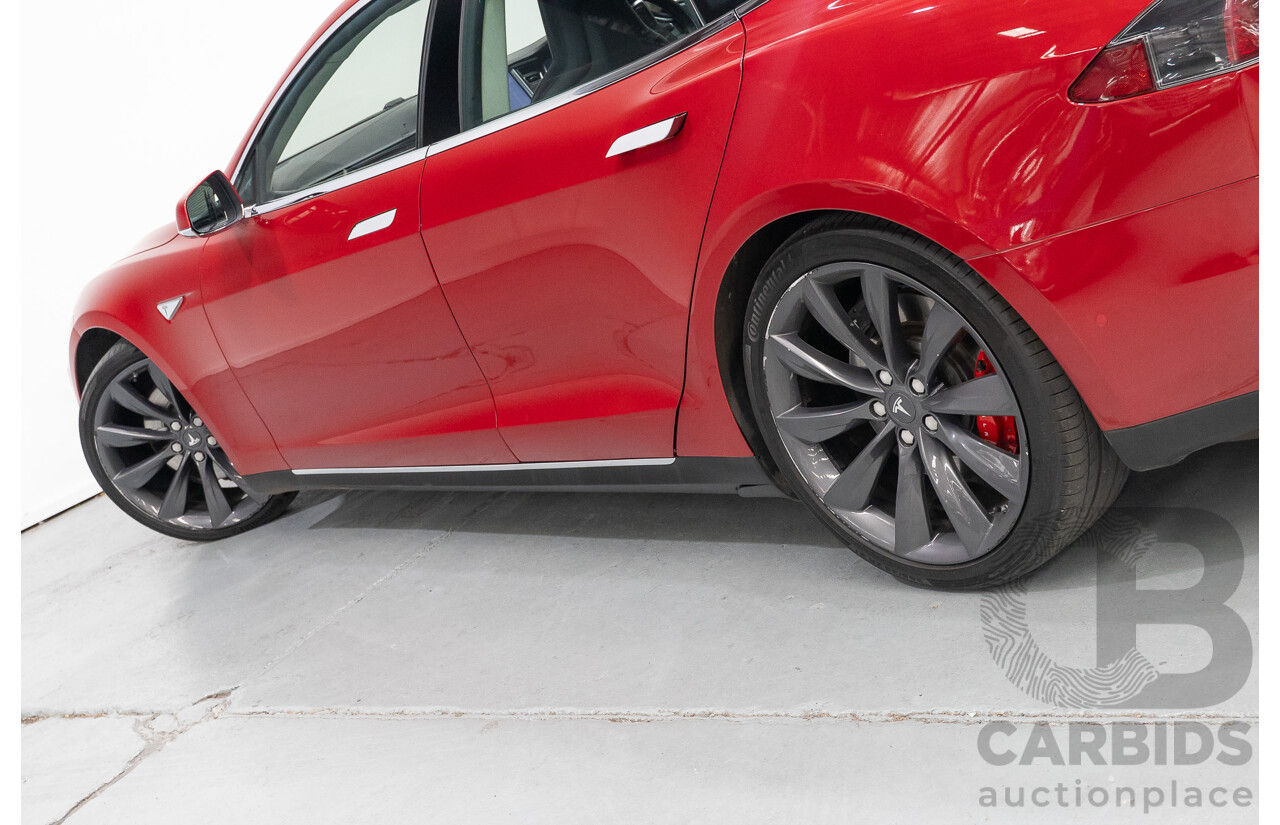 10/2015 Tesla Model S P85D (AWD) 4d Hatchback Sunset Red Metallic - Dedicated Electric EV 376kW