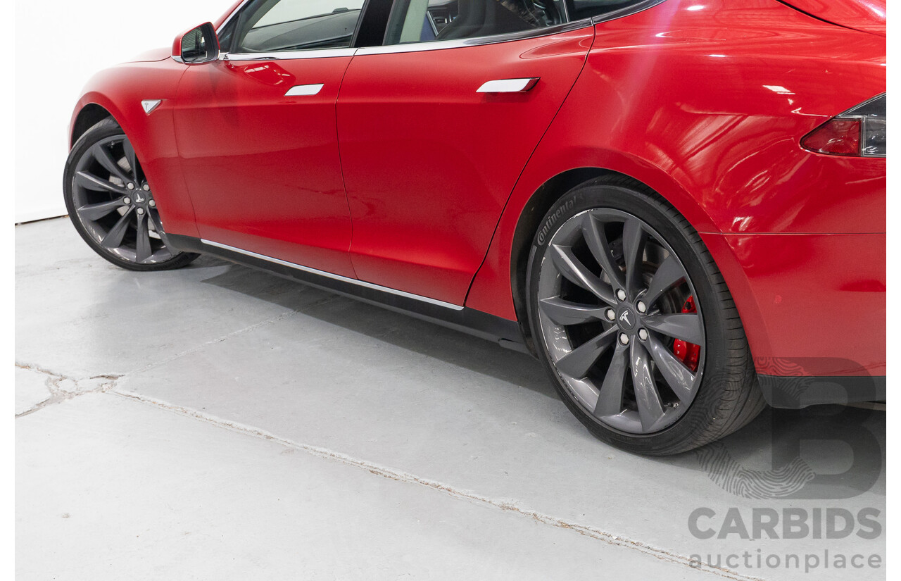 10/2015 Tesla Model S P85D (AWD) 4d Hatchback Sunset Red Metallic - Dedicated Electric EV 376kW