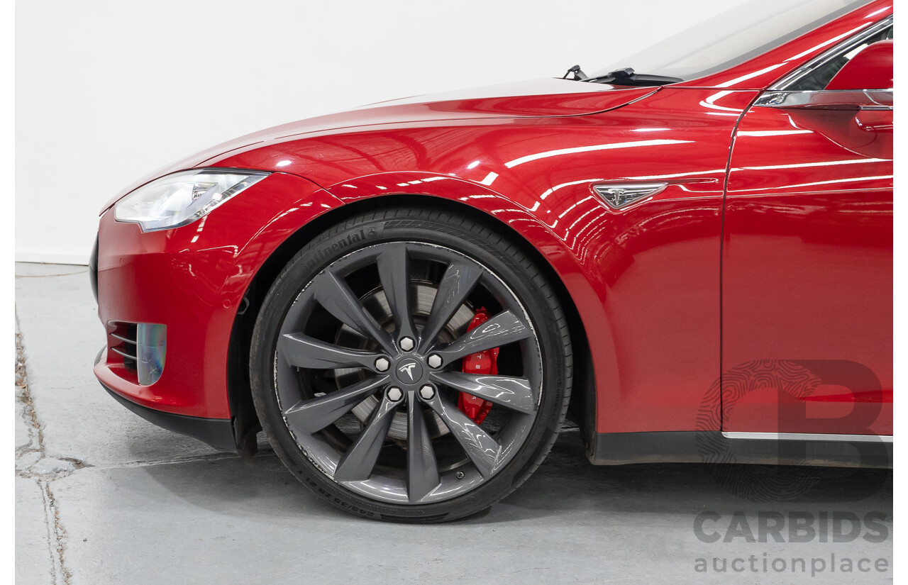 10/2015 Tesla Model S P85D (AWD) 4d Hatchback Sunset Red Metallic - Dedicated Electric EV 376kW