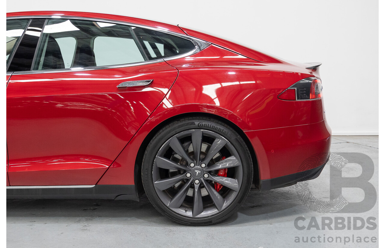 10/2015 Tesla Model S P85D (AWD) 4d Hatchback Sunset Red Metallic - Dedicated Electric EV 376kW