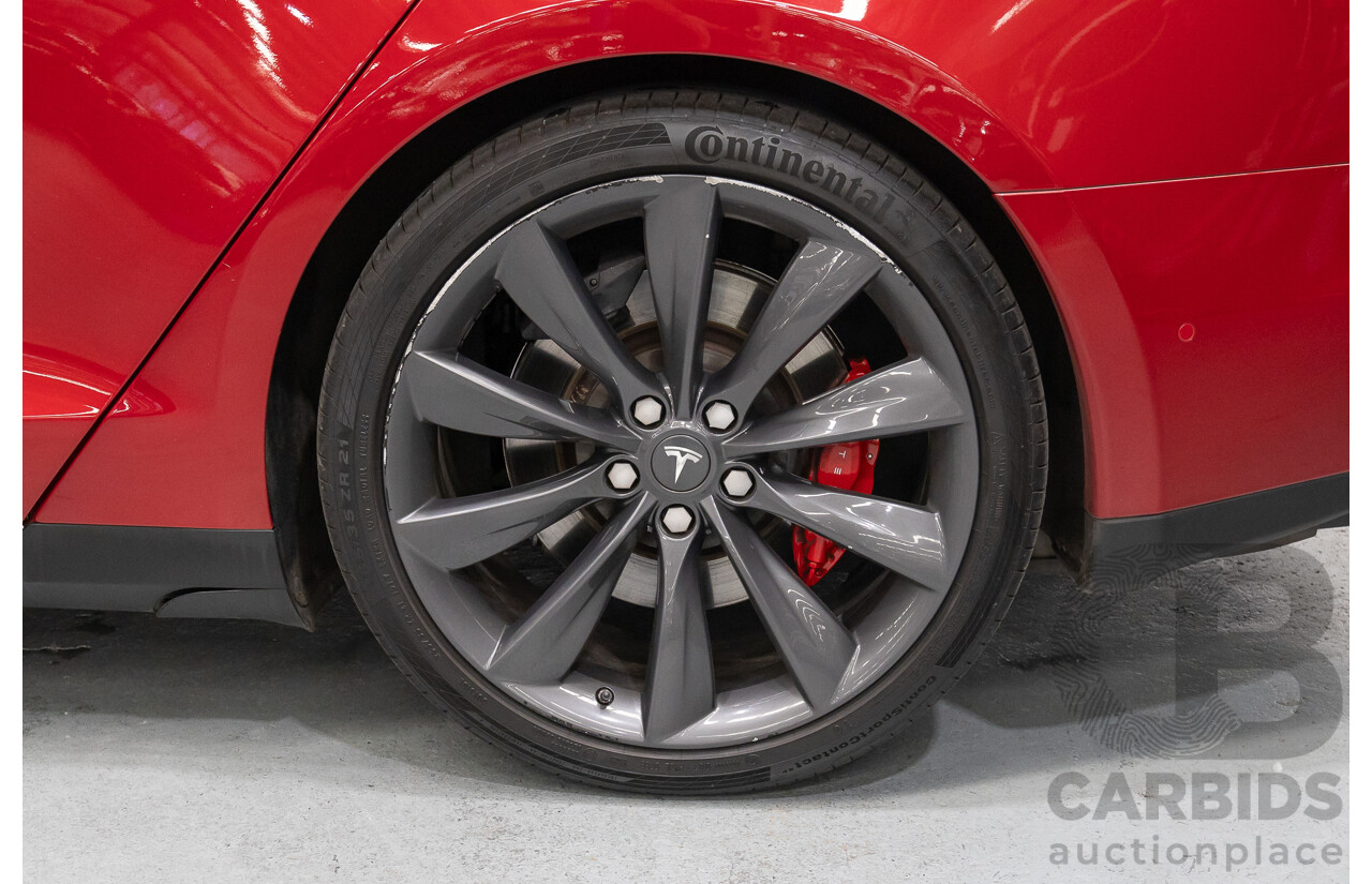 10/2015 Tesla Model S P85D (AWD) 4d Hatchback Sunset Red Metallic - Dedicated Electric EV 376kW