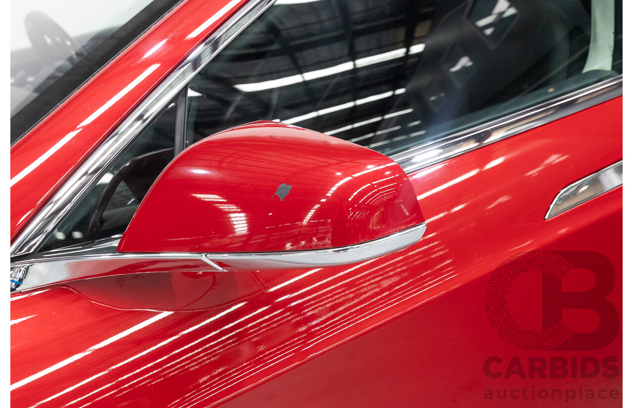 10/2015 Tesla Model S P85D (AWD) 4d Hatchback Sunset Red Metallic - Dedicated Electric EV 376kW