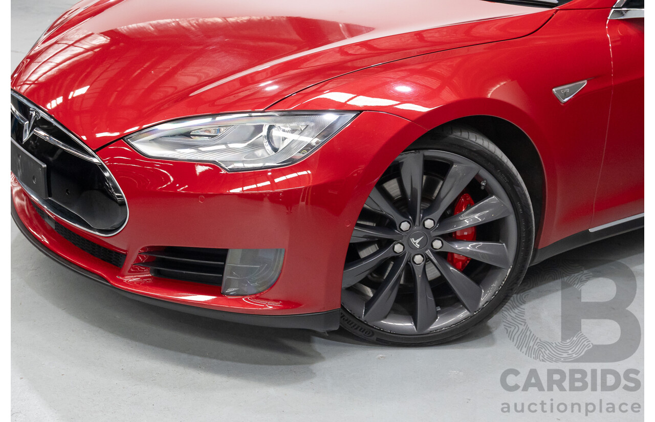 10/2015 Tesla Model S P85D (AWD) 4d Hatchback Sunset Red Metallic - Dedicated Electric EV 376kW