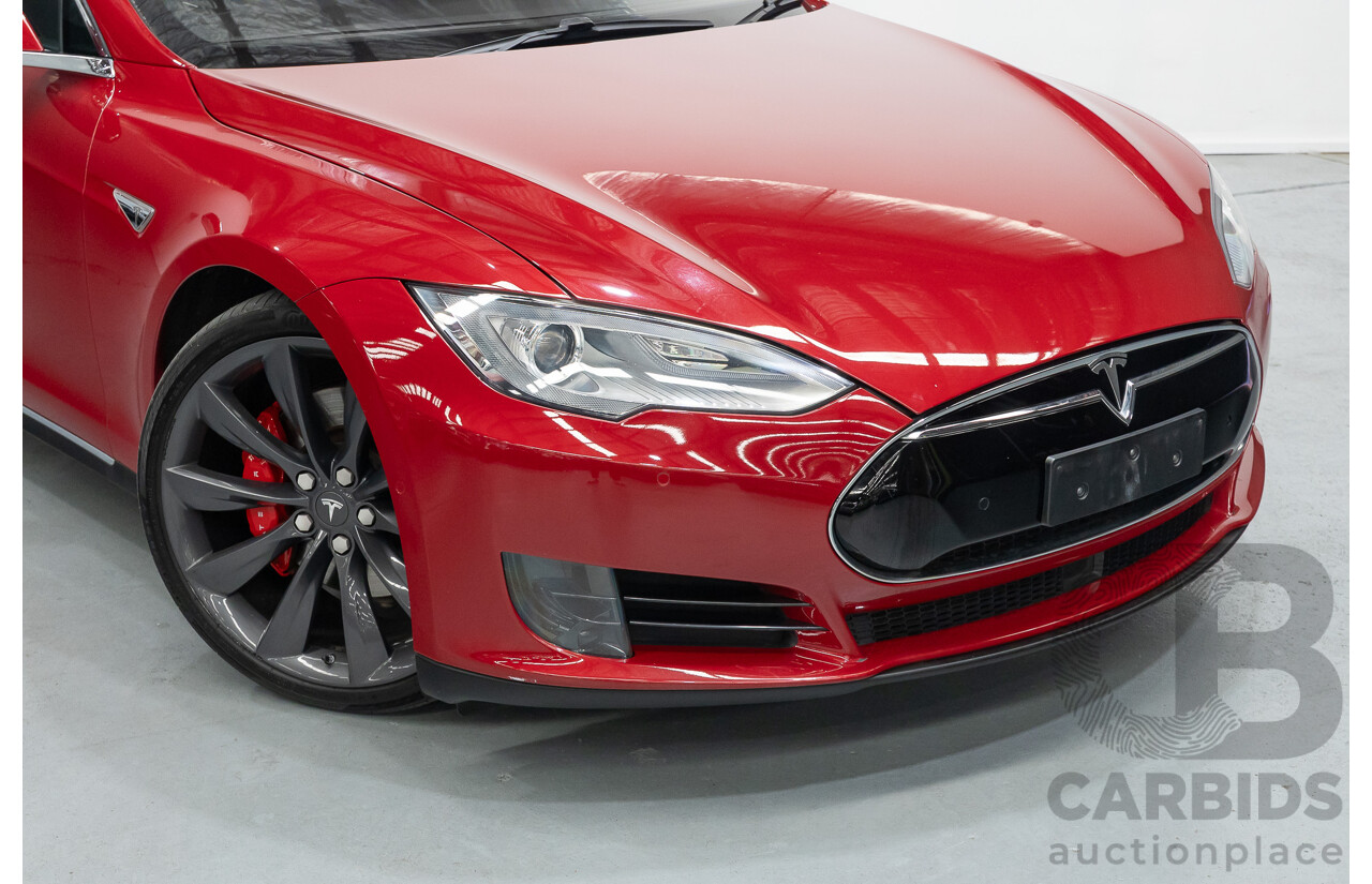 10/2015 Tesla Model S P85D (AWD) 4d Hatchback Sunset Red Metallic - Dedicated Electric EV 376kW