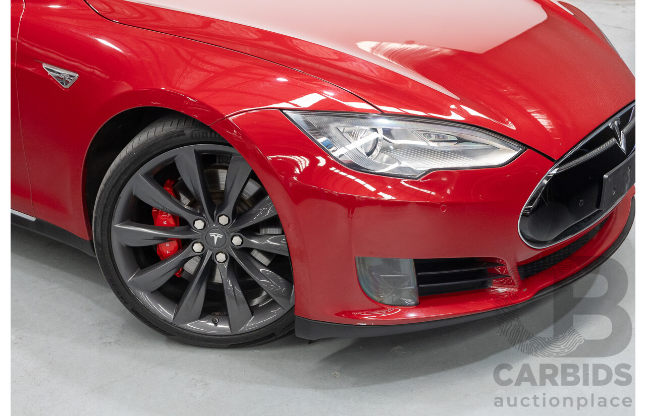 10/2015 Tesla Model S P85D (AWD) 4d Hatchback Sunset Red Metallic - Dedicated Electric EV 376kW