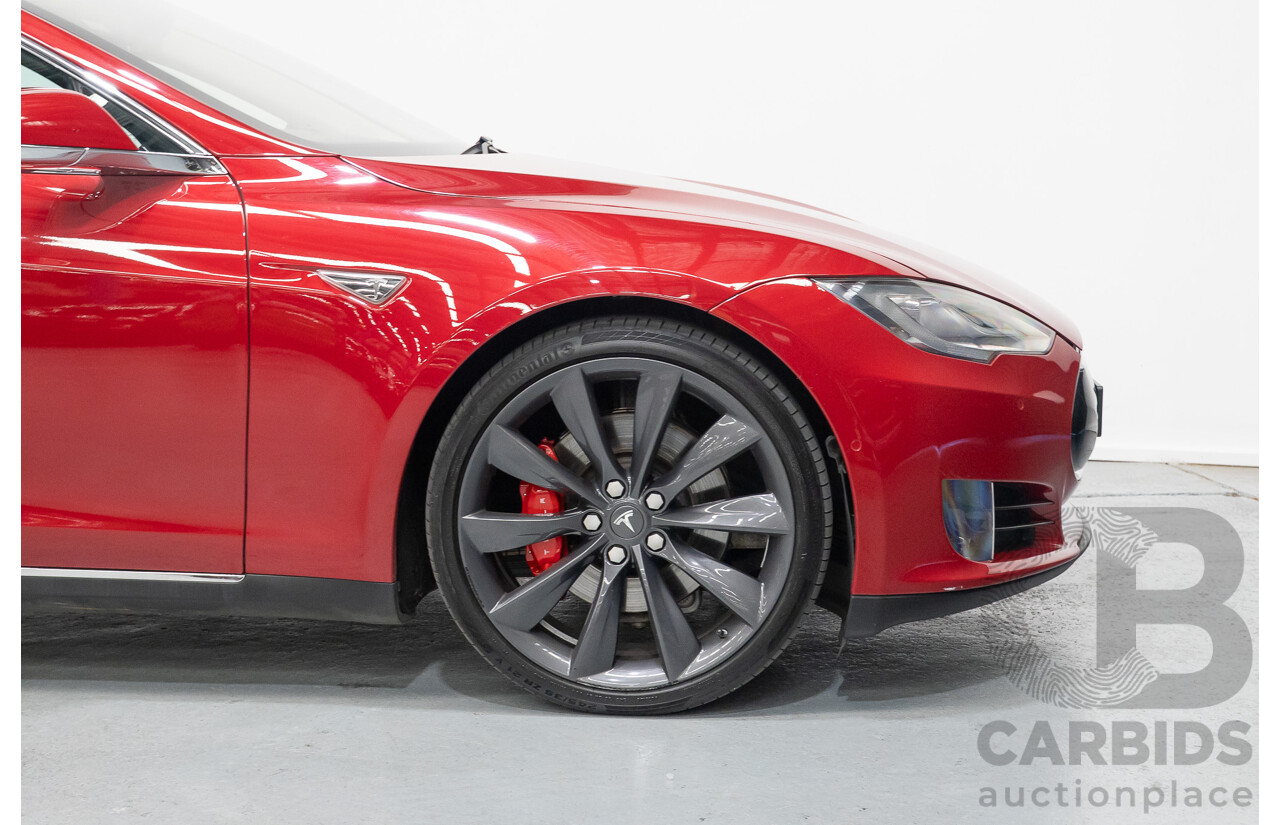 10/2015 Tesla Model S P85D (AWD) 4d Hatchback Sunset Red Metallic - Dedicated Electric EV 376kW