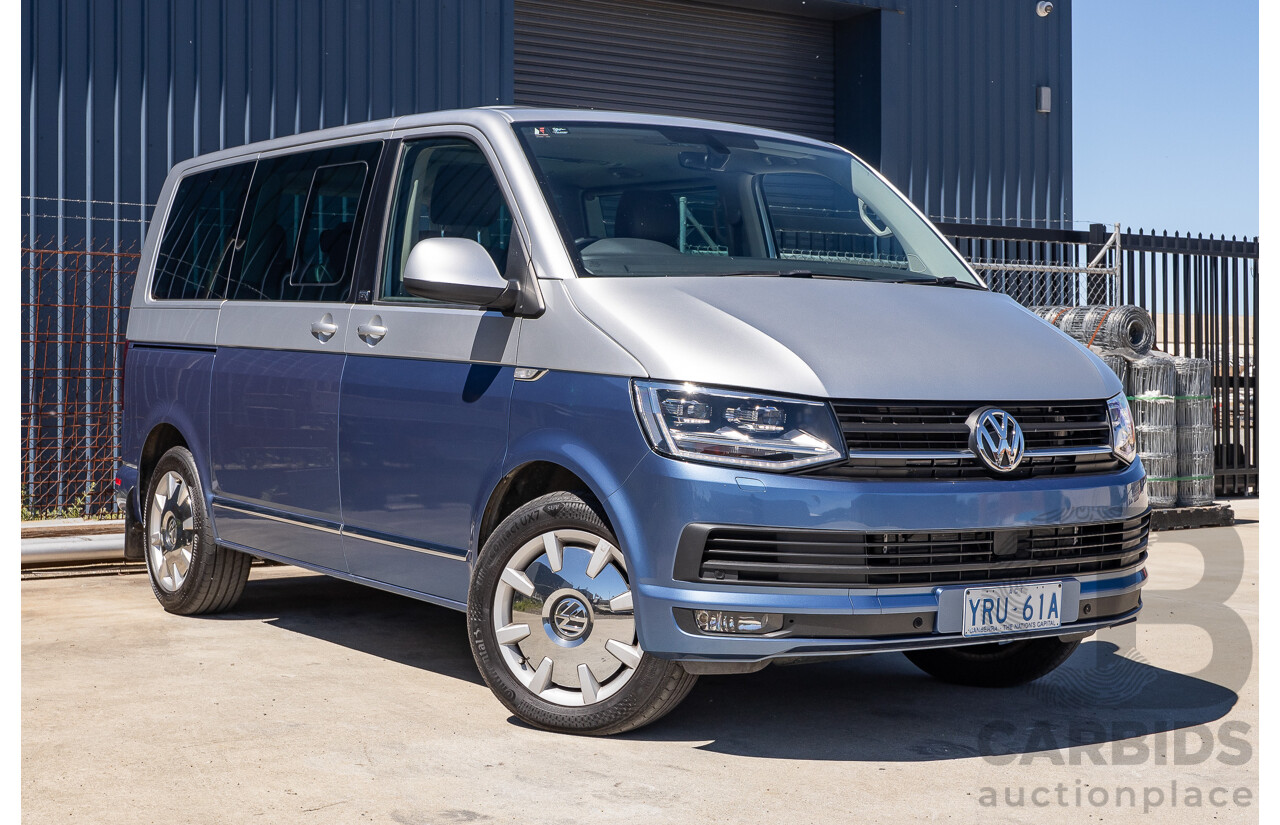 7/2016 Volkswagen Multivan Generation Six TDI 450 T6 MY16 4d Wagon Reflex Silver & Acapulco Blue Metallic Twin Turbo Diesel 2.0L