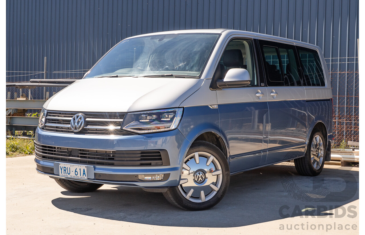 7/2016 Volkswagen Multivan Generation Six TDI 450 T6 MY16 4d Wagon Reflex Silver & Acapulco Blue Metallic Twin Turbo Diesel 2.0L