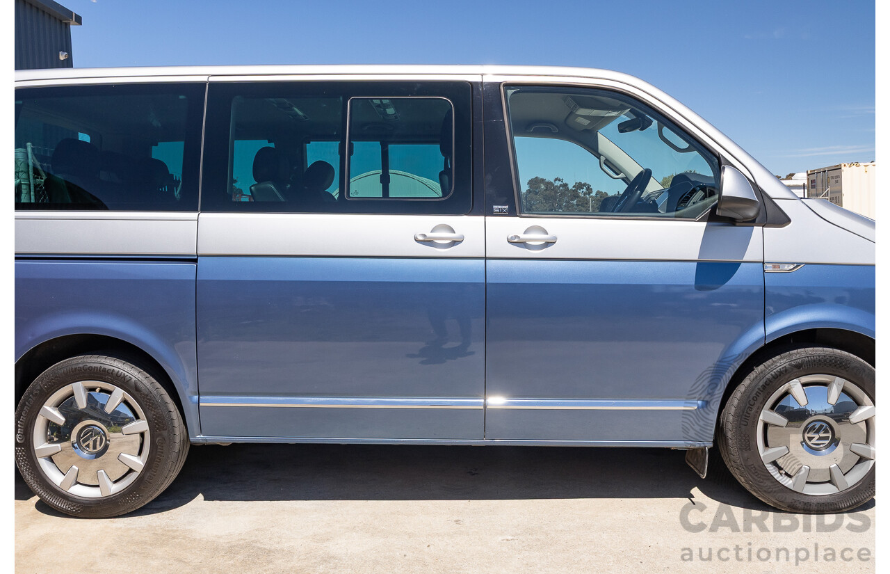 7/2016 Volkswagen Multivan Generation Six TDI 450 T6 MY16 4d Wagon Reflex Silver & Acapulco Blue Metallic Twin Turbo Diesel 2.0L