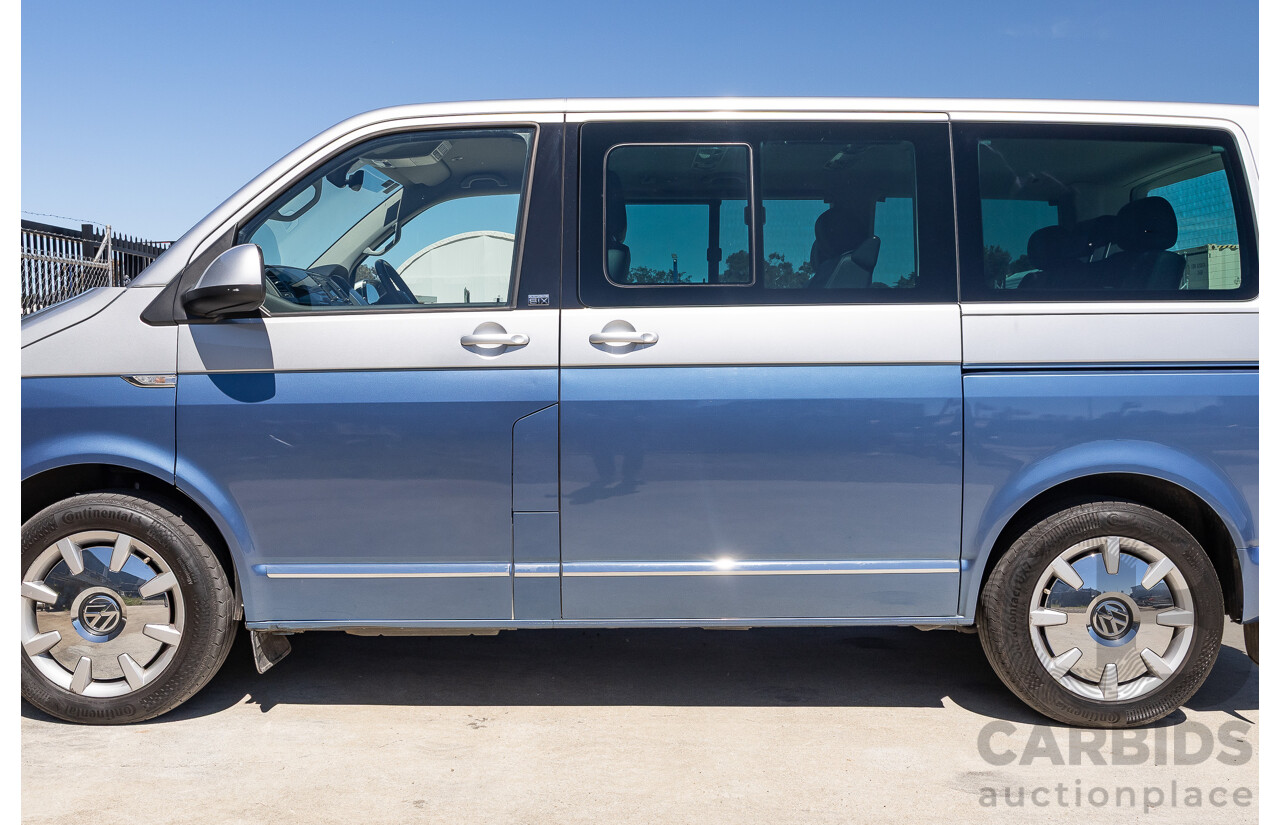 7/2016 Volkswagen Multivan Generation Six TDI 450 T6 MY16 4d Wagon Reflex Silver & Acapulco Blue Metallic Twin Turbo Diesel 2.0L