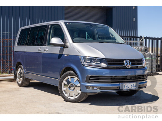 7/2016 Volkswagen Multivan Generation Six TDI 450 T6 MY16 4d Wagon Reflex Silver & Acapulco Blue Metallic Twin Turbo Diesel 2.0L