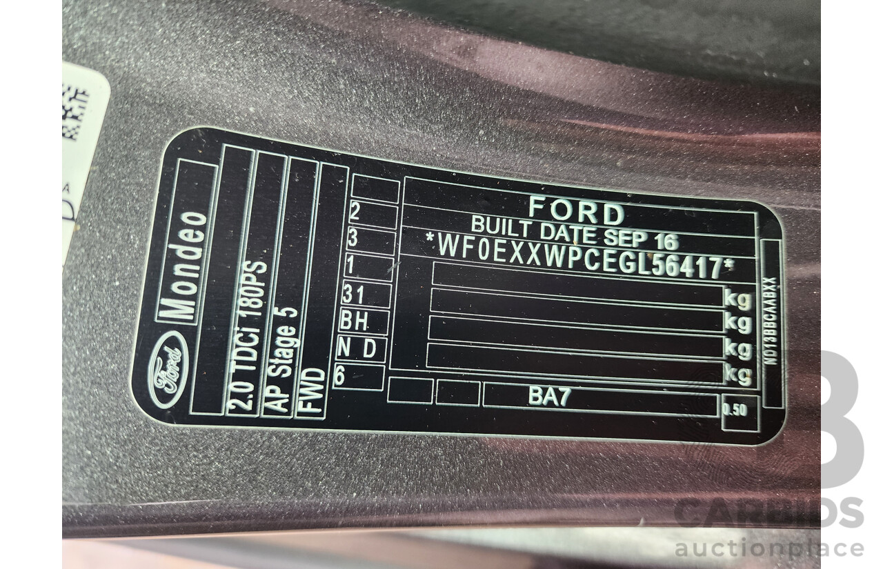 11/2016 Ford Mondeo Trend TDCi MD 5d Hatchback Grey 2.0L