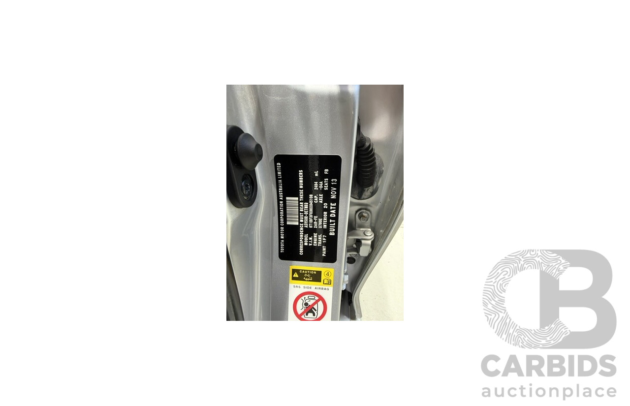 11/2013 Toyota Camry Atara S ASV50R 4d Sedan Silver Or Chrome 2.5L