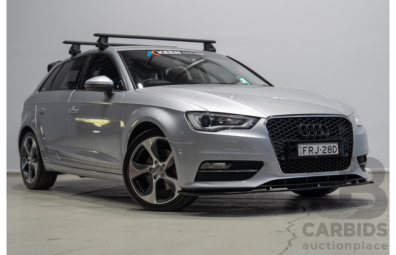 2/2015 Audi A3 Sportback TFSI Ambition 8V MY15 5d Hatchback Floret Silver Metallic Turbo 1.8L