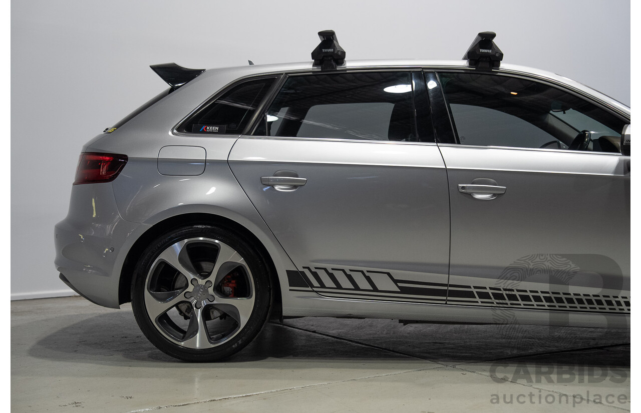 2/2015 Audi A3 Sportback TFSI Ambition 8V MY15 5d Hatchback Floret Silver Metallic Turbo 1.8L
