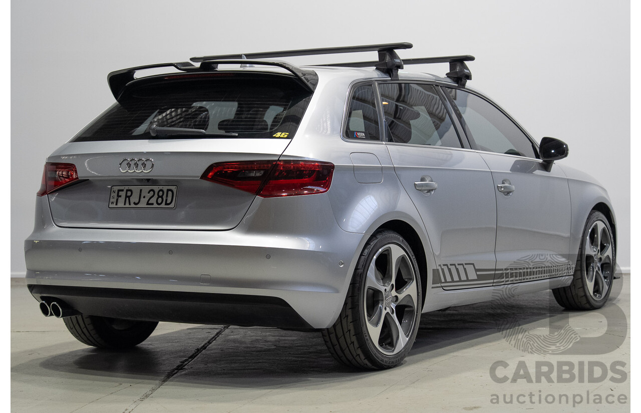 2/2015 Audi A3 Sportback TFSI Ambition 8V MY15 5d Hatchback Floret Silver Metallic Turbo 1.8L