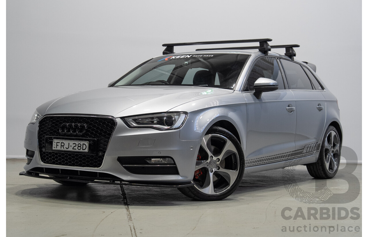 2/2015 Audi A3 Sportback TFSI Ambition 8V MY15 5d Hatchback Floret Silver Metallic Turbo 1.8L