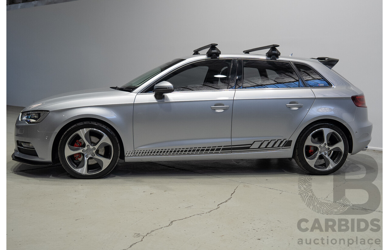 2/2015 Audi A3 Sportback TFSI Ambition 8V MY15 5d Hatchback Floret Silver Metallic Turbo 1.8L