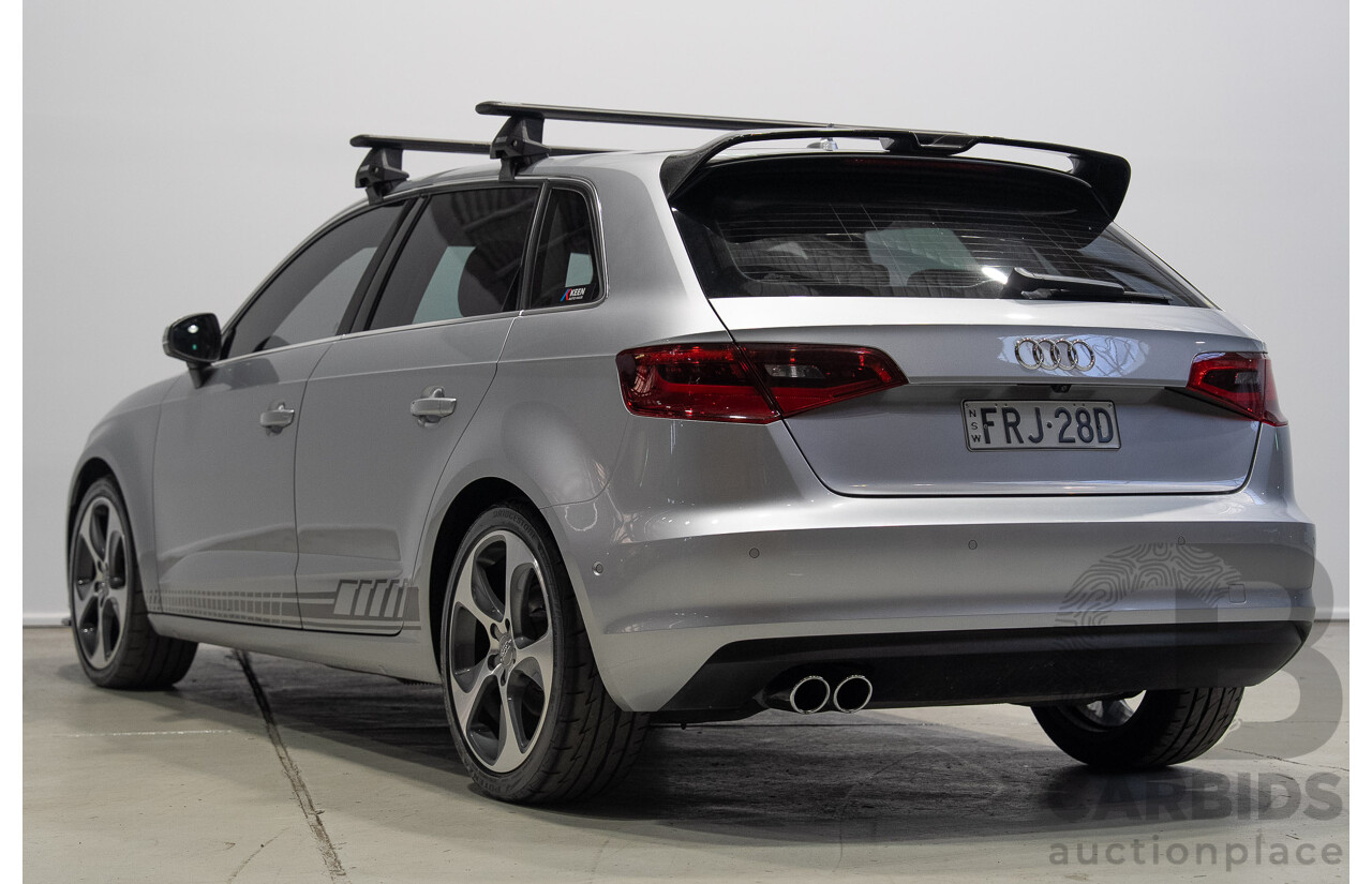 2/2015 Audi A3 Sportback TFSI Ambition 8V MY15 5d Hatchback Floret Silver Metallic Turbo 1.8L