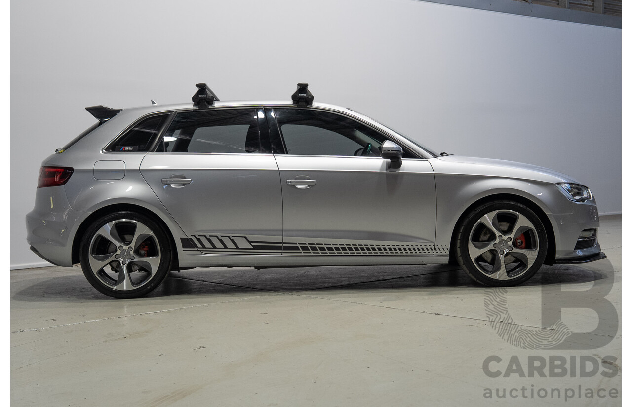 2/2015 Audi A3 Sportback TFSI Ambition 8V MY15 5d Hatchback Floret Silver Metallic Turbo 1.8L