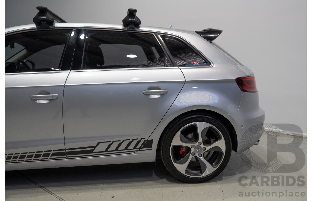 2/2015 Audi A3 Sportback TFSI Ambition 8V MY15 5d Hatchback Floret Silver Metallic Turbo 1.8L