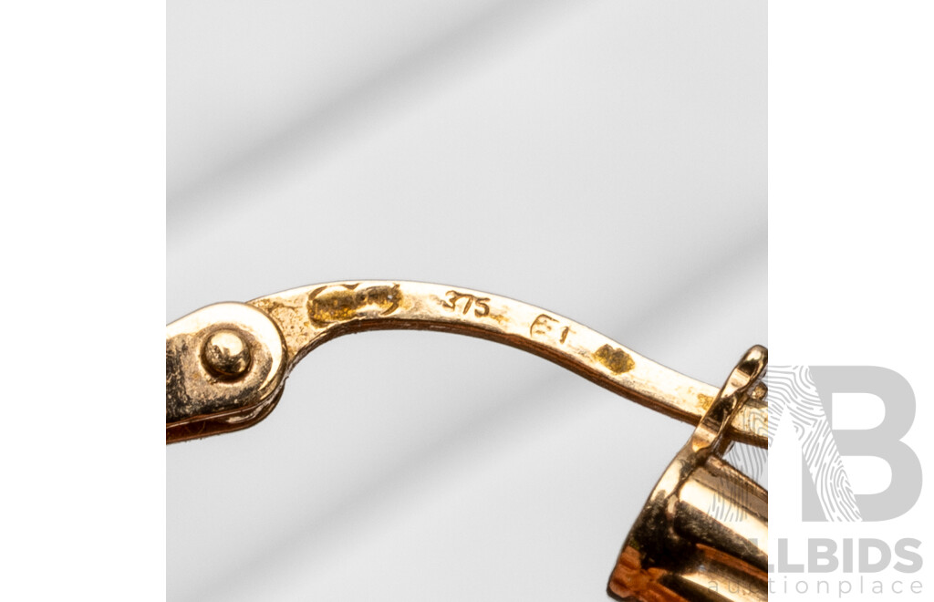 9ct Yellow Gold Twisted Hoop Earrings - 1.33gms