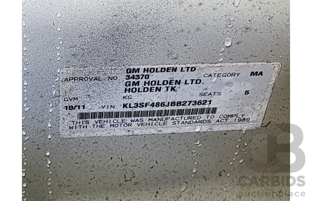 10/2011 Holden Barina  TK MY11 5d Hatchback White 1.6L