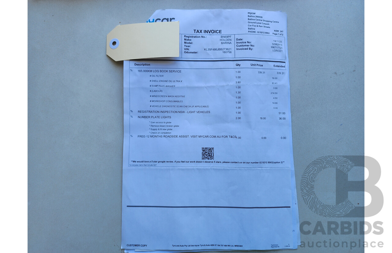 10/2011 Holden Barina  TK MY11 5d Hatchback White 1.6L