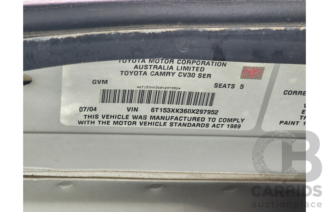 07/2004 Toyota Camry Altise MCV36R 4d Sedan Silver 3.0L