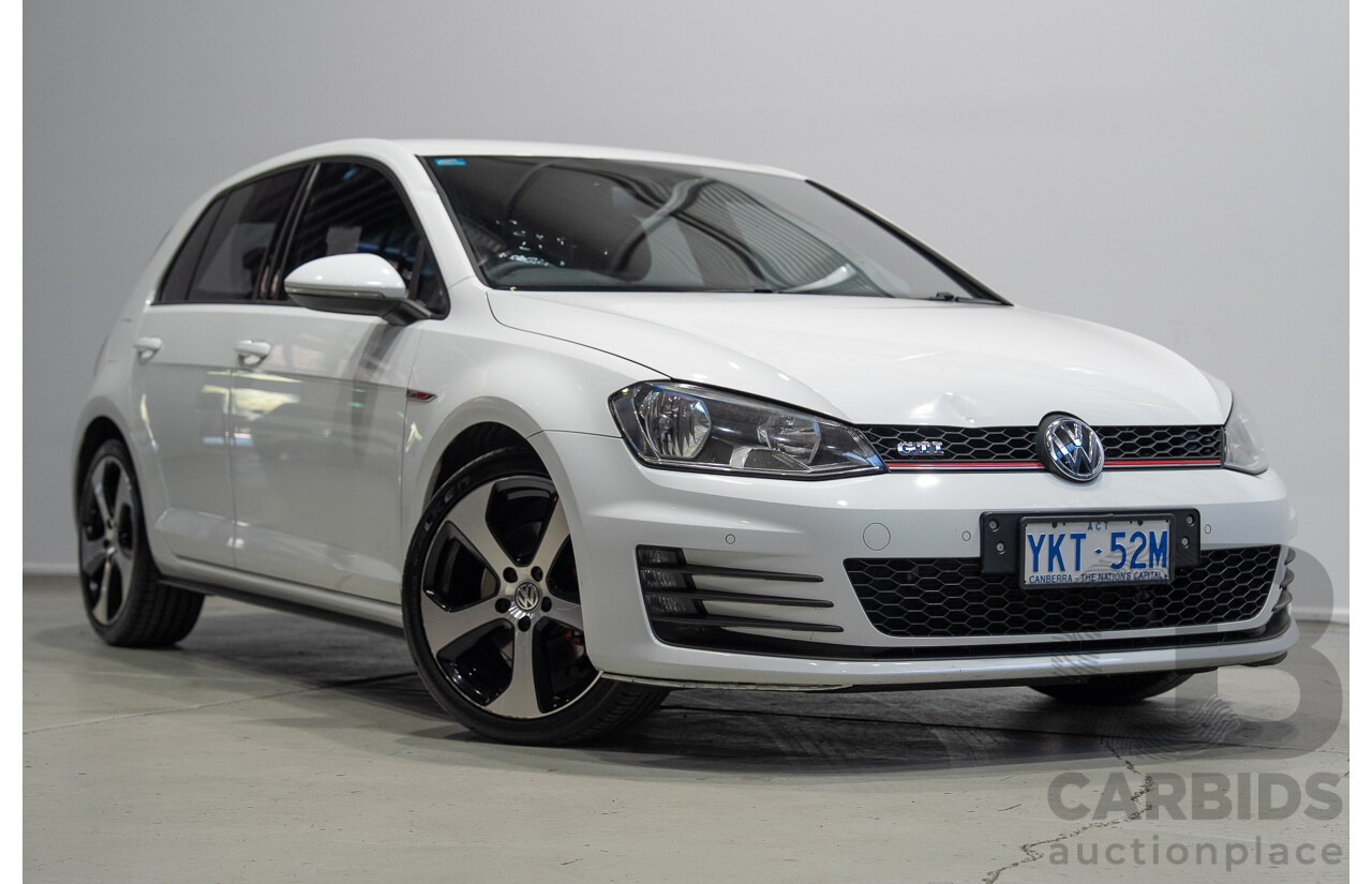 6/2015 Volkswagen Golf GTi AU MY15 5d Hatchback Pure White Turbo 2.0L