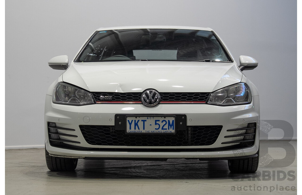 6/2015 Volkswagen Golf GTi AU MY15 5d Hatchback Pure White Turbo 2.0L